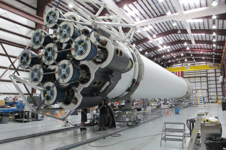 Image of rocket in a hangar